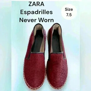 Zara size 7.5 espadrille. Worn once! Snake skin